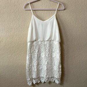 White Lace Spaghetti Strap Dress Size L HYFVE